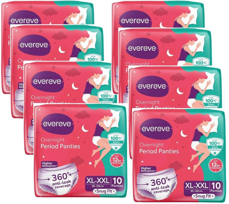 EverEve Period Panty XL-XXL | 10 pcs | 0% Leak Heavy Flow Protection Pantyliner(Pack of 10)
