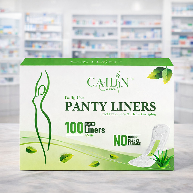 Cailin Care Aloe Vera Panty Liners | Cottony Soft for Extra Comfort (155mm Small Size) Pantyliner(Pack of 100)