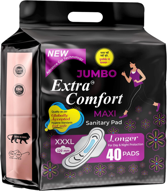 Extra Comfort jumbo extra comnfort XXXL Sanitary Pads (Pack of 1, 40 pcs) Sanitary Pad