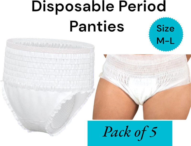 Huzzah Disposable Maternity|Period Panty For Women -Size-M/L- Pack of 5 Sanitary Pad(Pack of 5)