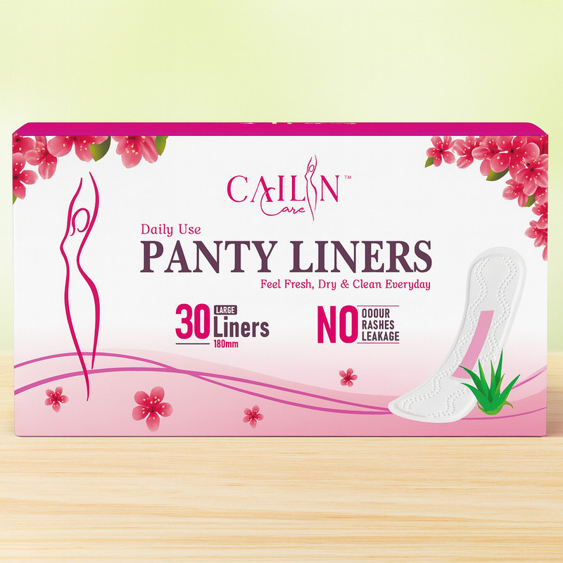 Cailin Care Cotton Daily Use Panty Liner for Maintain Daily Hygiene (Size - 180mm|Large) Pantyliner(Pack of 30)
