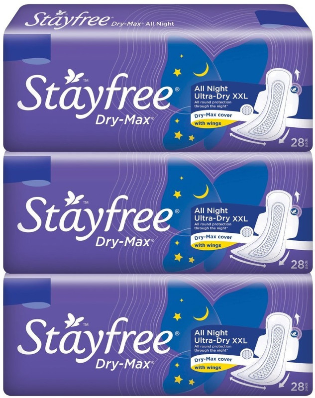 STAYFREE Dry-Max All Night Ultra-Dry B Sanitary Pad(Pack of 84)