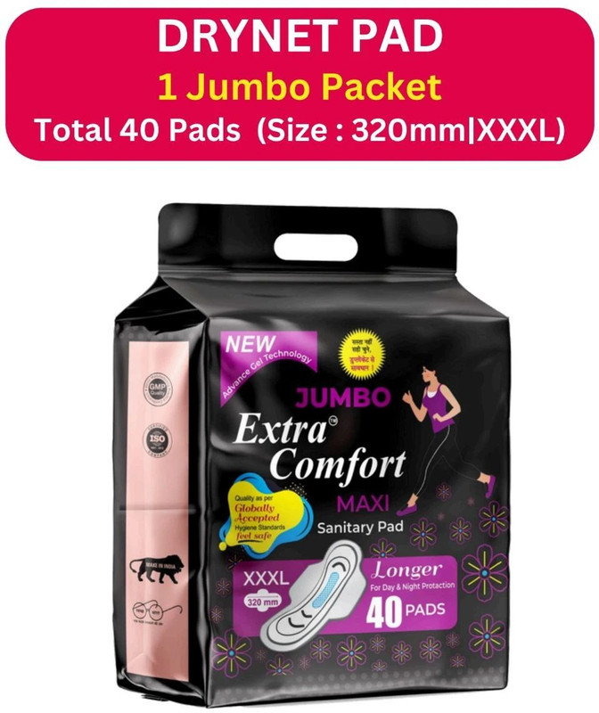 jumbo extra comfort HYGIENE+COMFORT XXXL+, FOR HEAVY FLOW Sanitary Pad(Pack of 40)