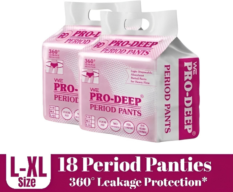 devshila Herbal Pro Deep Period Panty 360° Peakage Protection For Heavy Flow Period Panty L-XL Sanitary Pad(Pack of 2)