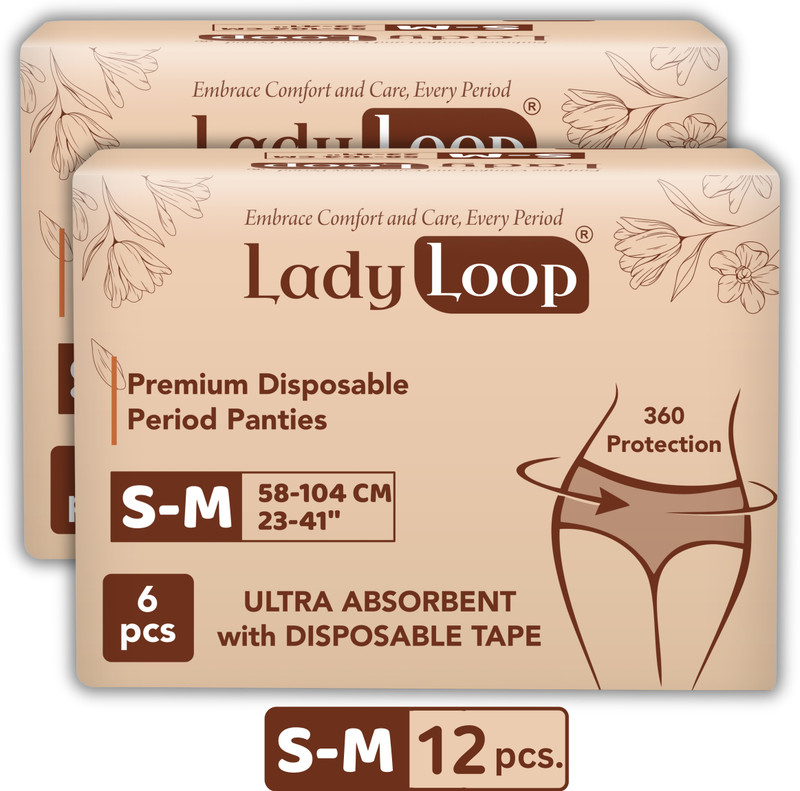 SIRONA Super Absorbent Disposable Period Panties for Women with 12 Hr Protection (L-XL) Sanitary Pad(Pack of 5)