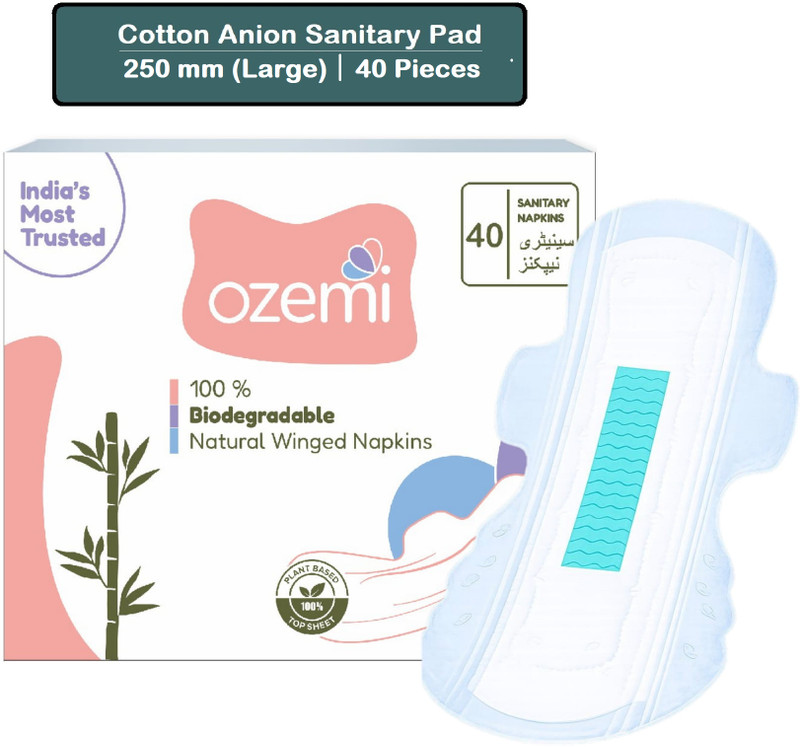 Ozemi Cotton Ultra Thin Napkin for Women with Anion Technology pack of 40 Sanitary Pad(Pack of 40)