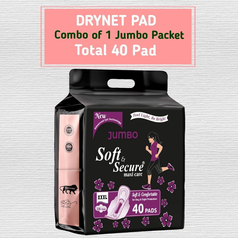 soft & secure DryComfort XXXL (40 Pads) For Heavy-flow protection Sanitary Pad(Pack of 40)