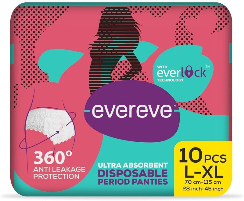 EverEve Ultra Absorbent Disposable Period Panties - L - XL (10 Pieces) - (70-115cm) Sanitary Pad