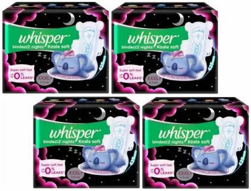 Whisper Sanitary Pads for Women, XXXL+ 8+8+8+8 Napkins Sanitary Pad (Pack of 8) Sanitary Pad (Pack of 32)