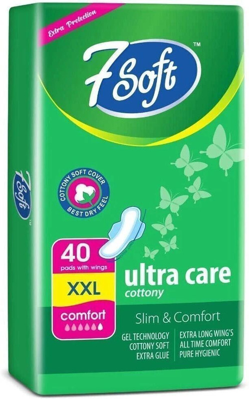 7soft 7 ULTA CARE COTTONY SOFT XXL Sanitary Pad Sanitary Pad (Pack of 40) Sanitary Pad(Pack of 40)