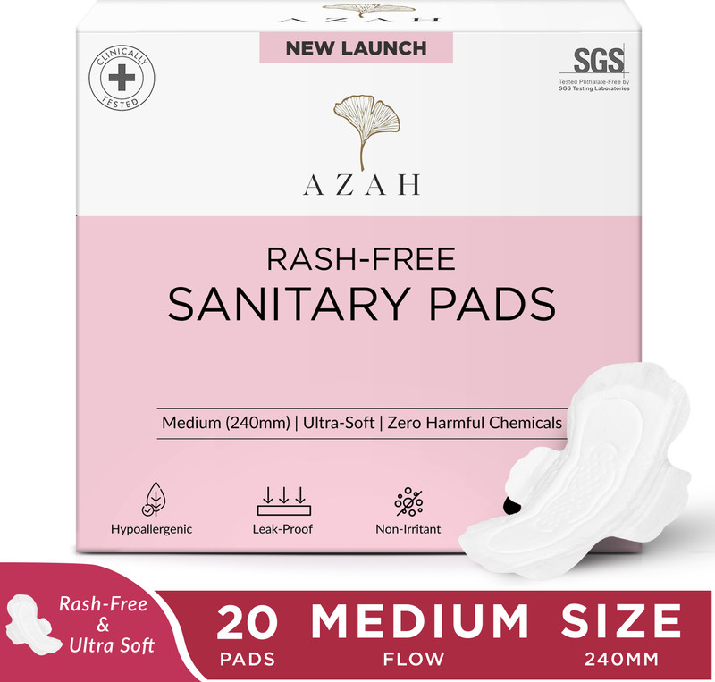 AZAH Ultra Soft Light Flow Sanitary Pads For Women | 100% Rash-Free | Leakproof Sanitary Pad(Pack of 20)