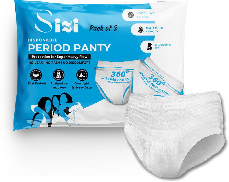 CareDone Women Personal Hygiene Disposable White Period Panties for Women (Pack of 2) Sanitary Pad(Pack of 2)