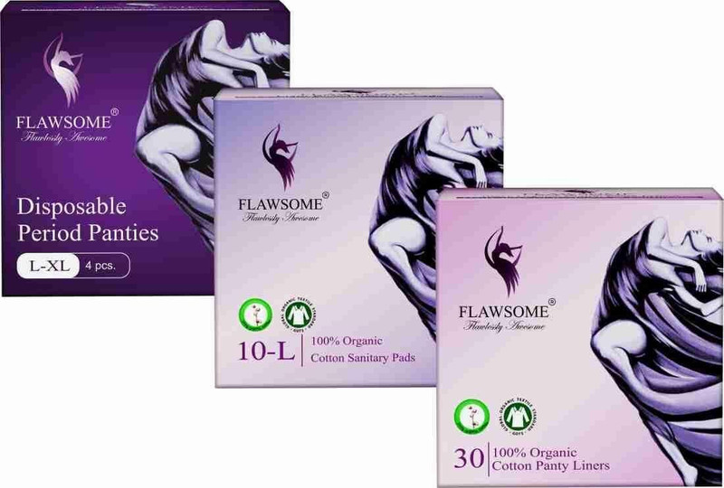 FLAWSOME Combo Sanitary Pads, Period Panty,Panty Liner Pantyliner(Pack of 44)