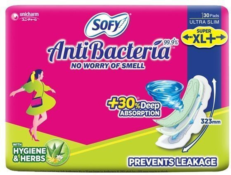 SOFY AntiBacteria SuperXL+ 323 mm, 30 Sanitary Pad