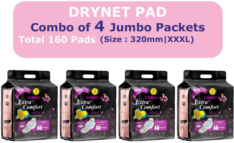 jumbo extra comfort Jubo Extra Sure Maxi Sanitary Pad Sanitary Pad(Pack of 160)