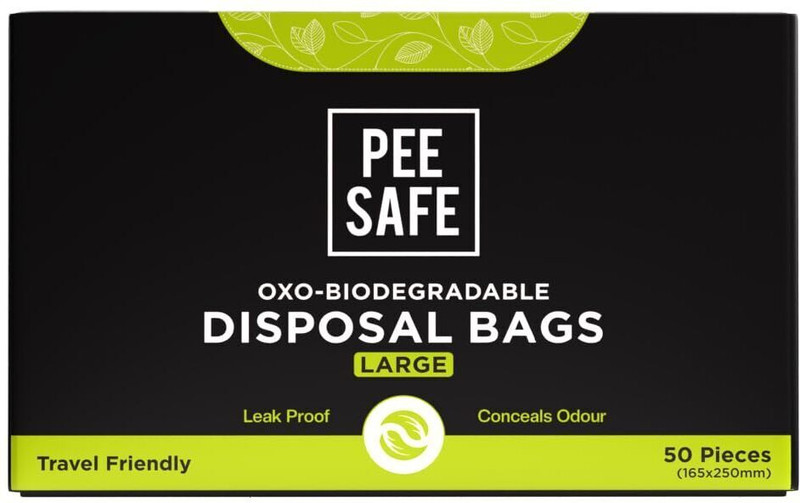 Pee Safe Biodegradable Disposable Bags for Disposal of Tampons , Condoms and Pantyliner Sanitary Pad(Pack of 50)