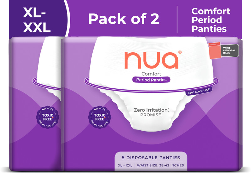 Nua 360° Comfort Disposable Period Panties XL-XXL | Pack of 10 | Ultra-Absorbent Sanitary Pad(Pack of 10)