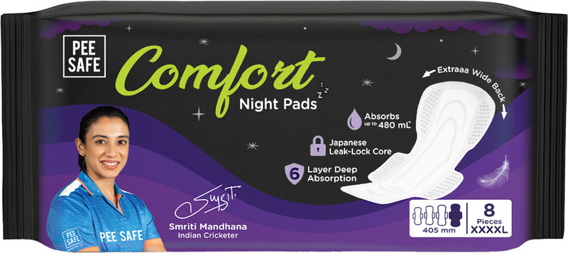 Pee Safe Comfort Night Pads XXXXL 8N Sanitary Pad(Pack of 8)