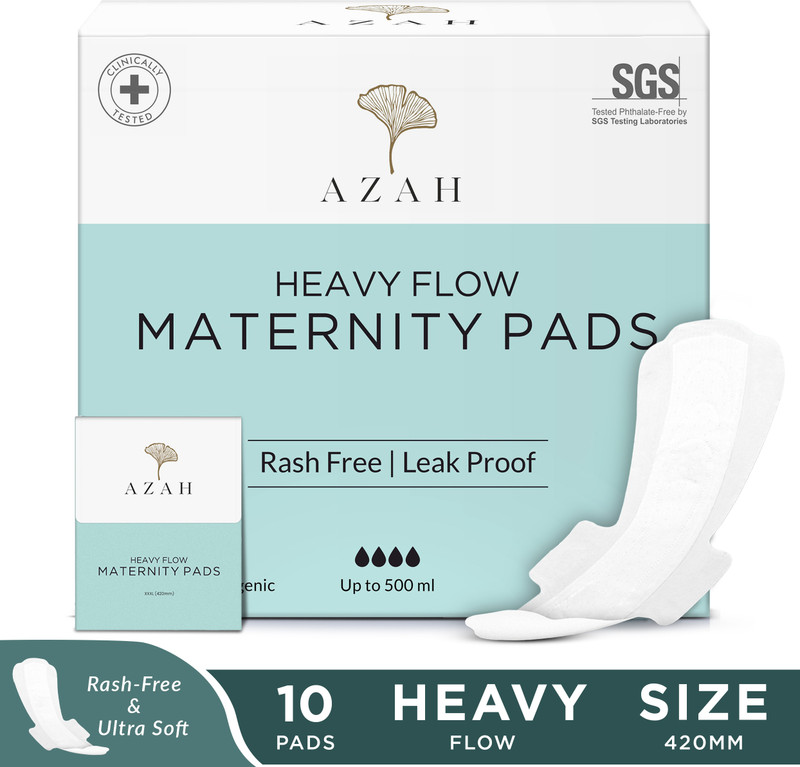 AZAH XXXL Super Absorbent Maternity Pads After Delivery for Ultra Heavy Flow Sanitary Pad(Pack of 10)