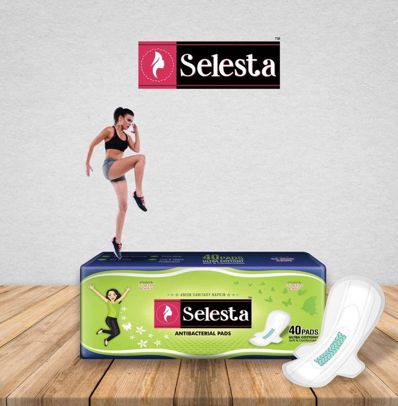 Selesta ANTIBECTERIAL PAD Sanitary Sanitary Pad(Pack of 40)