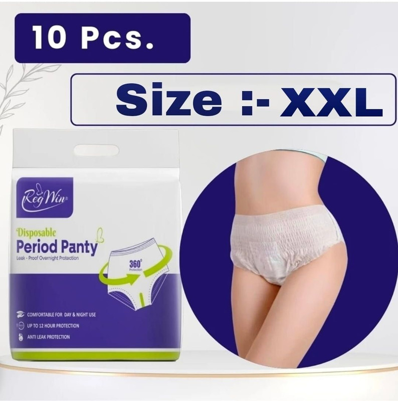 RegWin Period Panty For Girls & Women,360 Degree Coverage,0% Leak Proof (XXL) Sanitary Pad(Pack of 10)