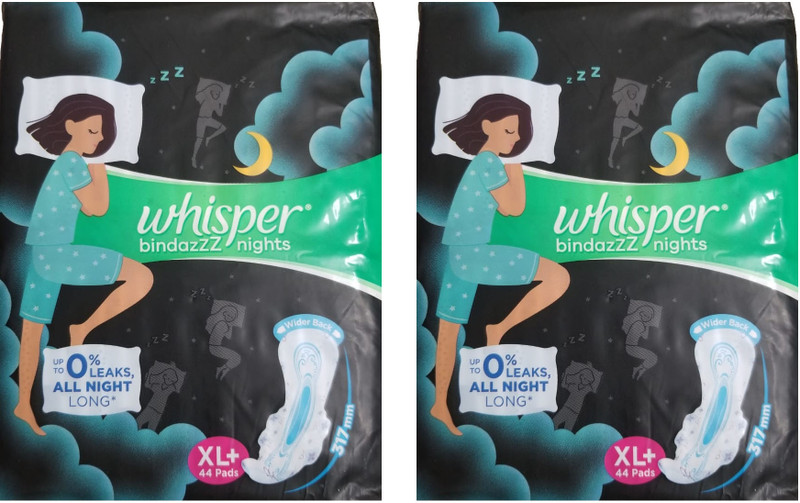 Whisper Ultra Bindazzz Night Sanitary Pad (Pack of 88)