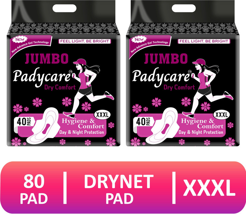 Padycare Extra dry feel overnight |Sanitary Napkin| XXXL | Pack of 80| Sanitary Pad(Pack of 80)