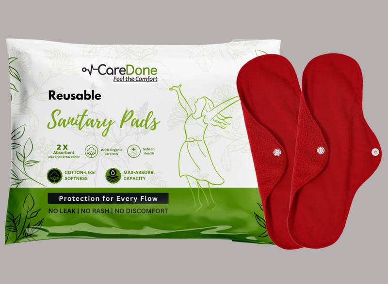CareDone Soft Organic Cotton with Excellent Absorption and Breathable Freshness Sanitary Pad(Pack of 2)