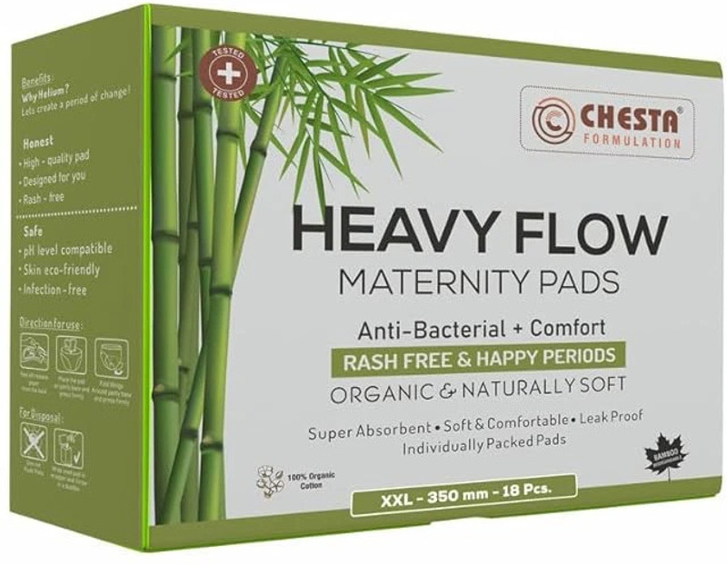 CHESTA FORMULATION Sanitary Pads for Women Heavy Flow Maternity Pads [Size-XXL-350MM Pads-18PCS] Sanitary Pad(Pack of 18)