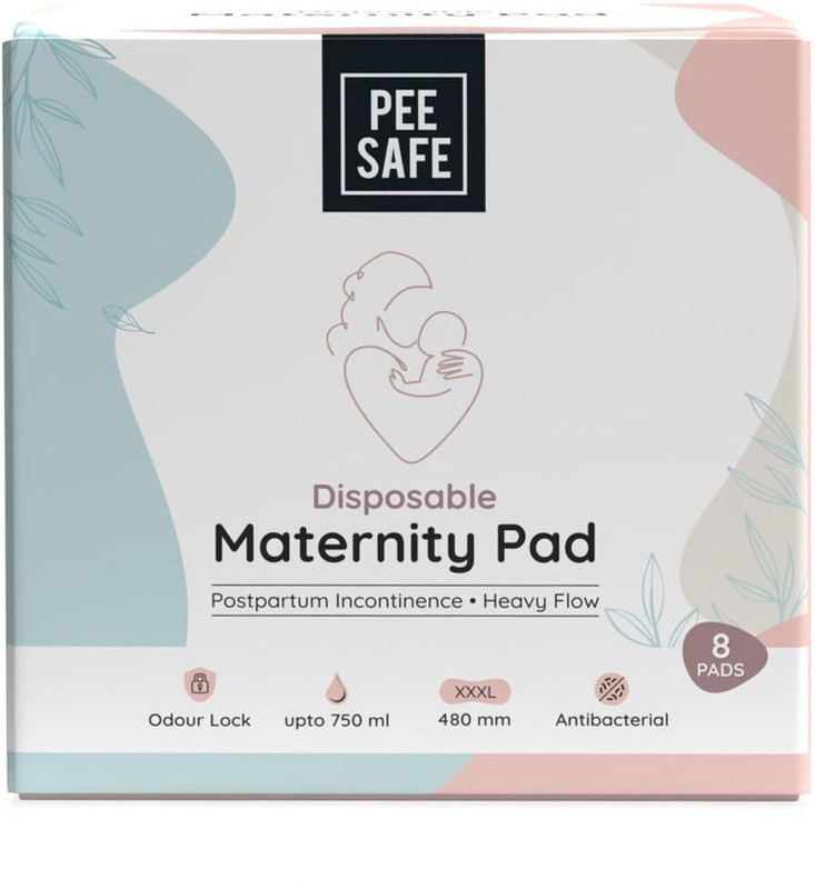 Pee Safe Disposable Maternity Pads (480mm) - 8 Pads Sanitary Pad(Pack of 8)