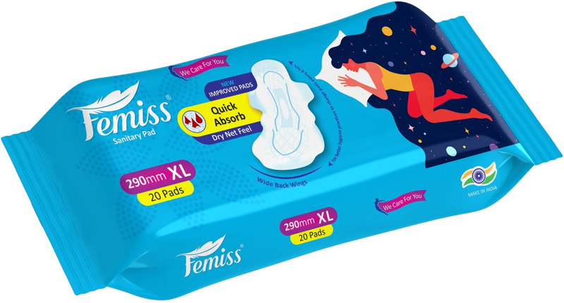 Femiss Sanitary Pads for Women and Girls Straight pads(XL-Size, 290 MM, (20 Pads Each) Sanitary Pad(Pack of 5)