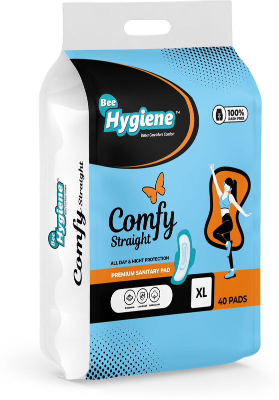bee hygiene COMFY STRAIGHT PADS (XL) Sanitary Pad(Pack of 40)
