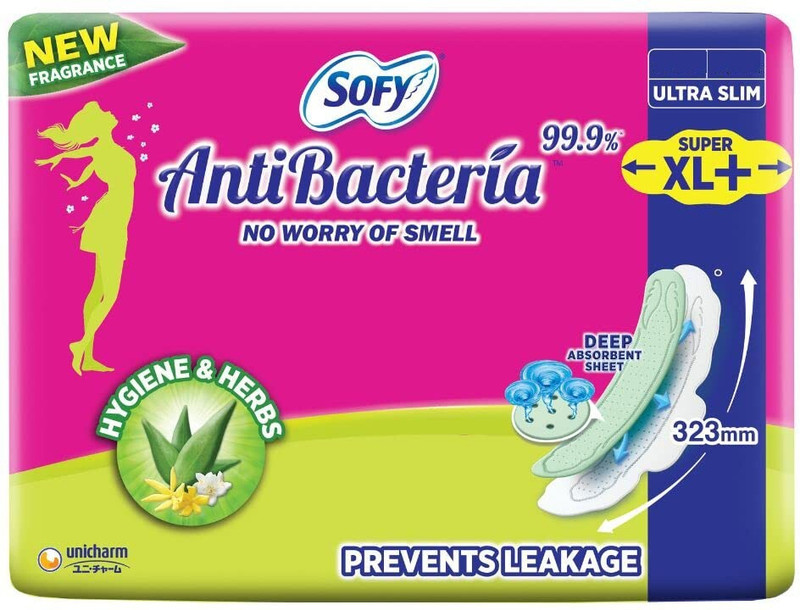SOFY Antibacterial Pads XL+ (44) Sanitary Pad(Pack of 44)