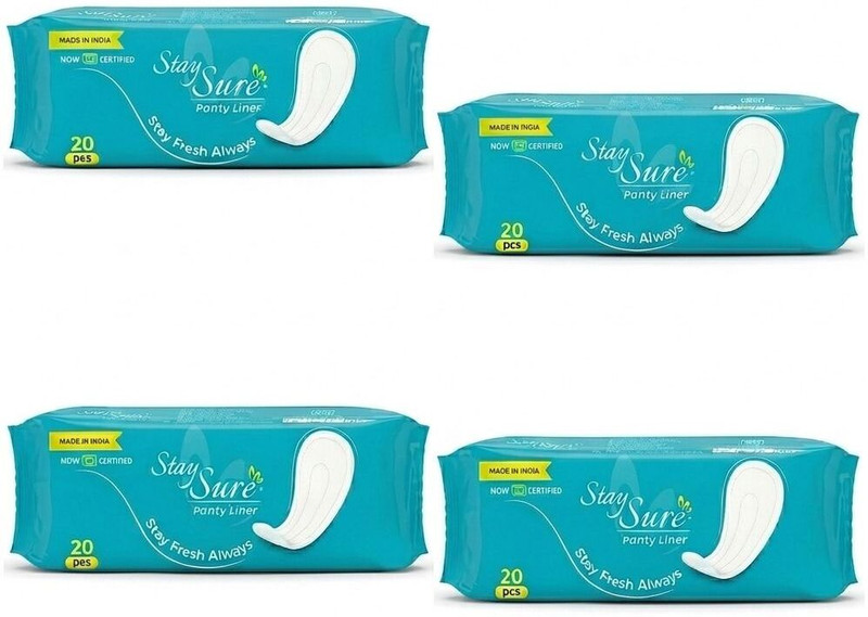 Staysure Panty Liners - 20 Pcs (Pack of 4) Pantyliner(Pack of 80)