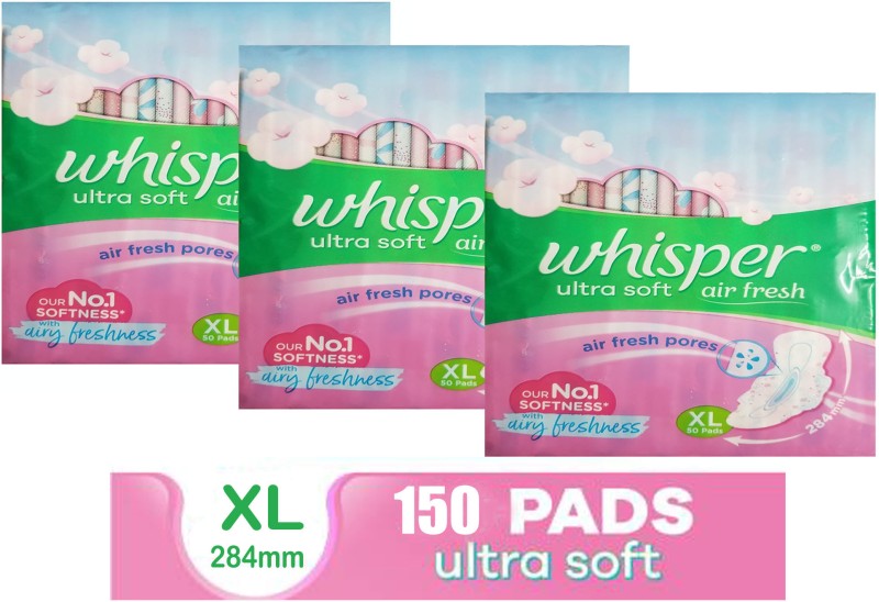 Whisper Ultra Softs Air Fresh XL Sanitary Pad  (Pack of 150)