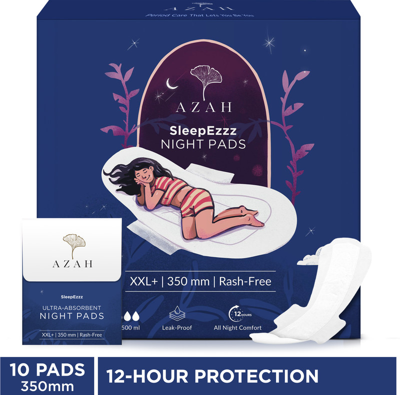 AZAH SleepEzzz Night Sanitary Pads | 0% Leaks All Night | Ultra Absorbent Sanitary Pad(Pack of 10)