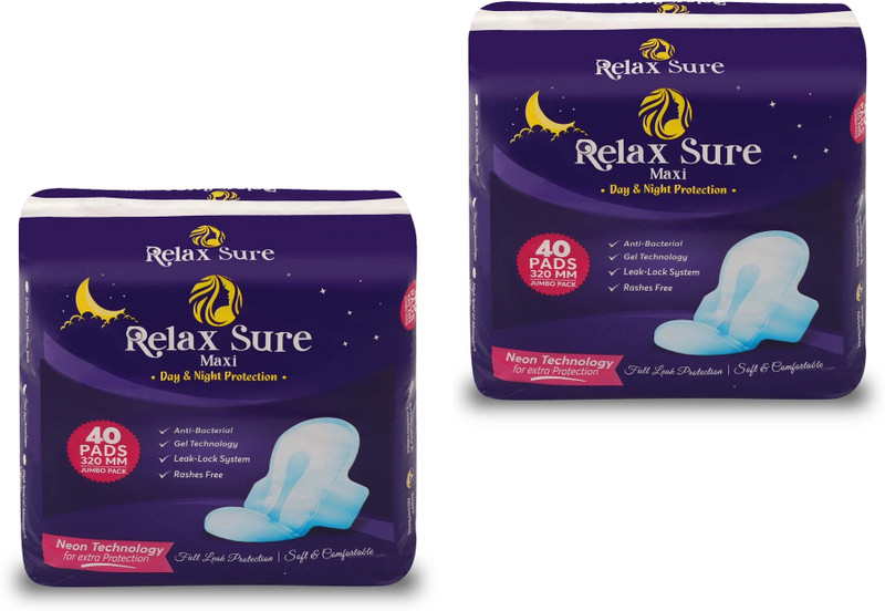Relax Sure 320 MM Maxi XXL 80 Pads Sanitary Pad(Pack of 2)