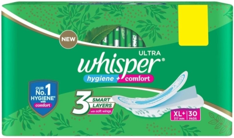 Whisper Ultra hygiene+comfort XL+ ( 30 pads ) Sanitary Pad  (Pack of 30)