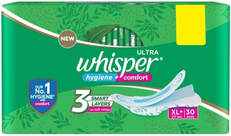 Whisper Ultra hygiene+comfort XL+ ( 30 pads ) Sanitary Pad (Pack of 30)