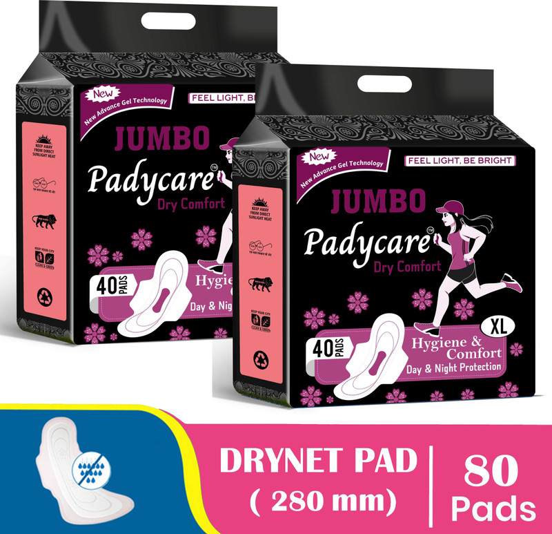 Padycare Jumbo XL Maxi Care Dry Comfort Sanitary Pad(Pack of 80)