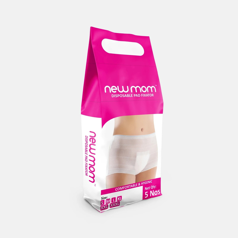 Newmom Disposable Pad Fixator-Large-For Hip Circumference of 89 cm - 100 cm Pantyliner(Pack of 5)