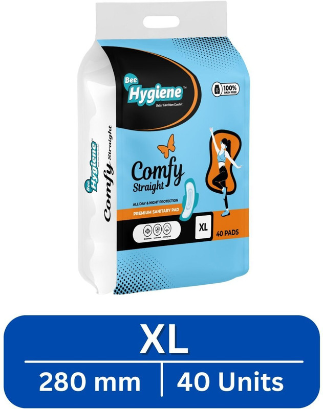 bee hygiene COMFY STRAIGHT PADS XL Sanitary Pad(Pack of 40)