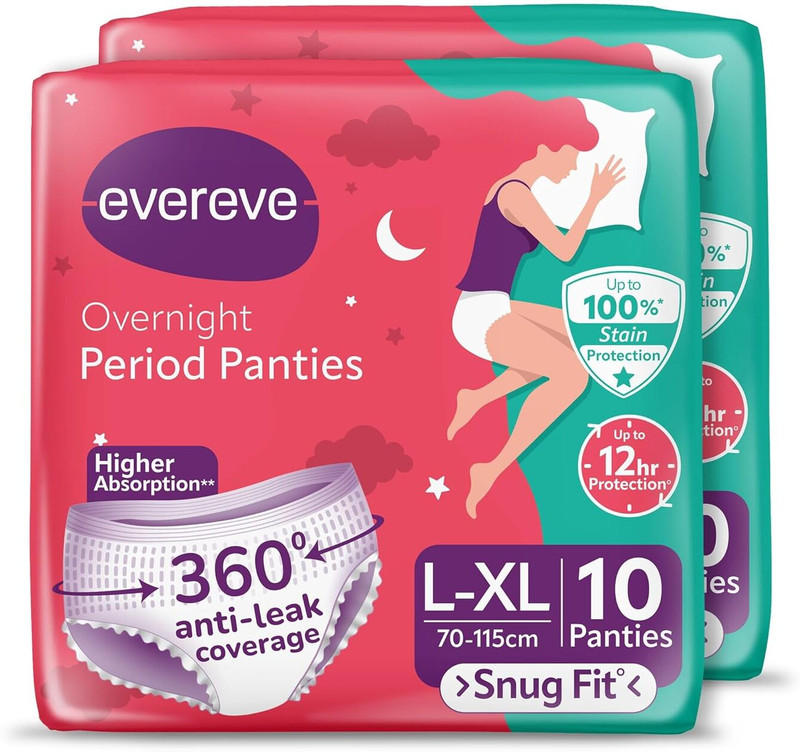 EverEve L-XL, 10 Pcs Per Pack(Pack of 2) Sanitary Pad (Pack of 20) Sanitary Pad(Pack of 20)