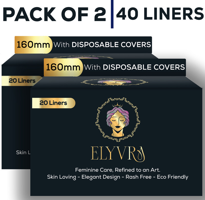 ELYVRA Ultra Thin 40 Panty Liners | Individually Packed | Spotting & Discharge Pantyliner(Pack of 40)