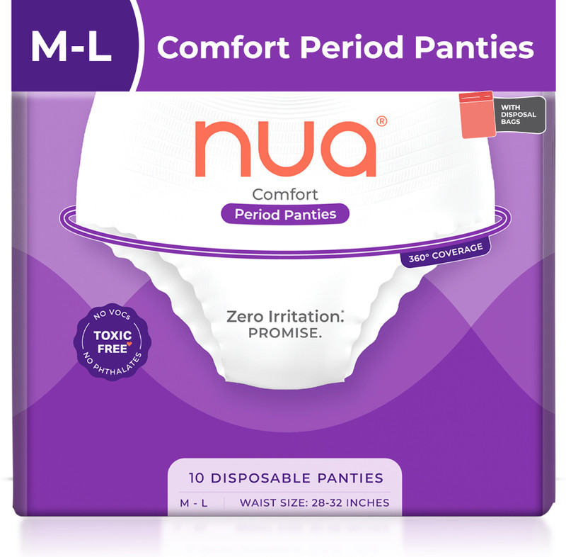 Nua Comfort Disposable Period Panties S-M | Ultra-Absorbent | Sanitary Pad(Pack of 5)