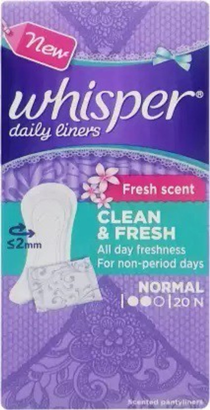 Whisper daily liners NORMAL - 20 N Pantyliner(Pack of 20)