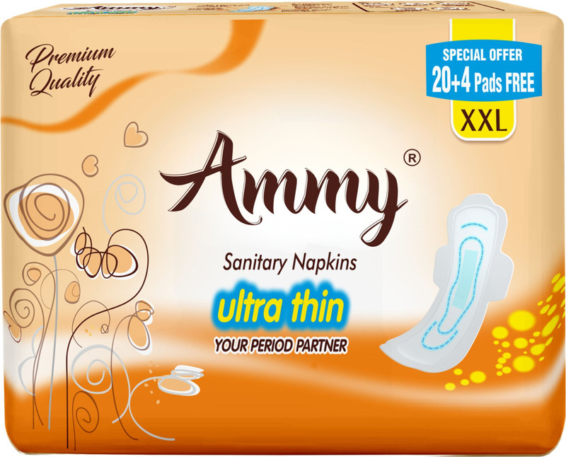 Ammy Ultra XXL Sanitary Pads Cottony Soft, Rash-Free with Core Absorbency Sanitary Pad(Pack of 30)