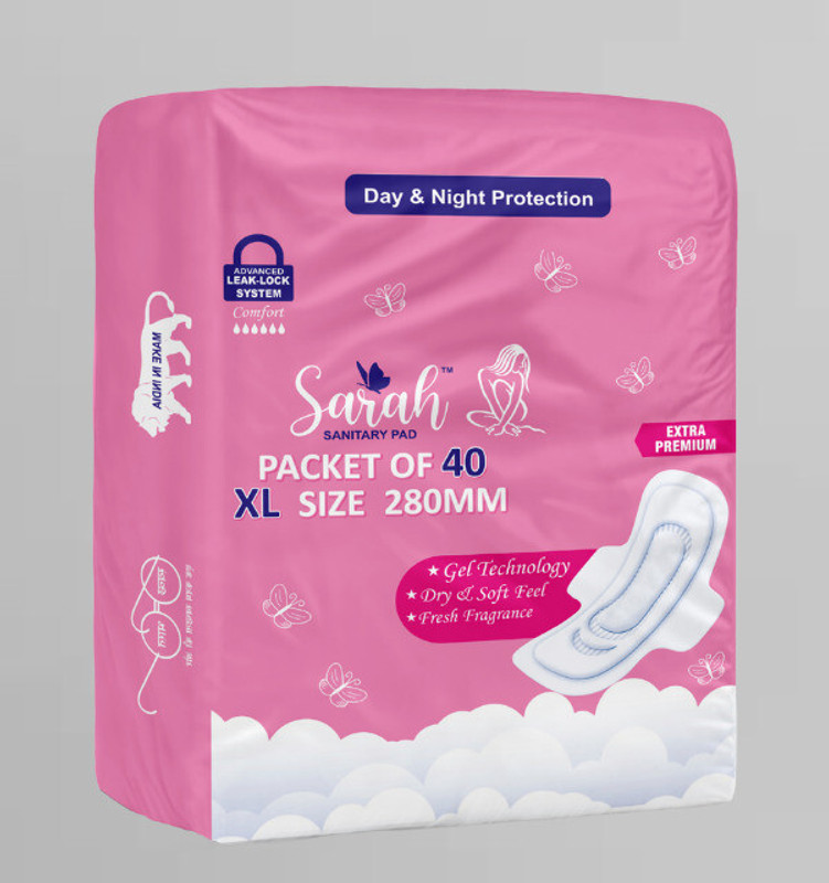Sarah Gel Technology Dry & Soft Feel XL Size 280mm_(S65) Sanitary Pad(Pack of 40)