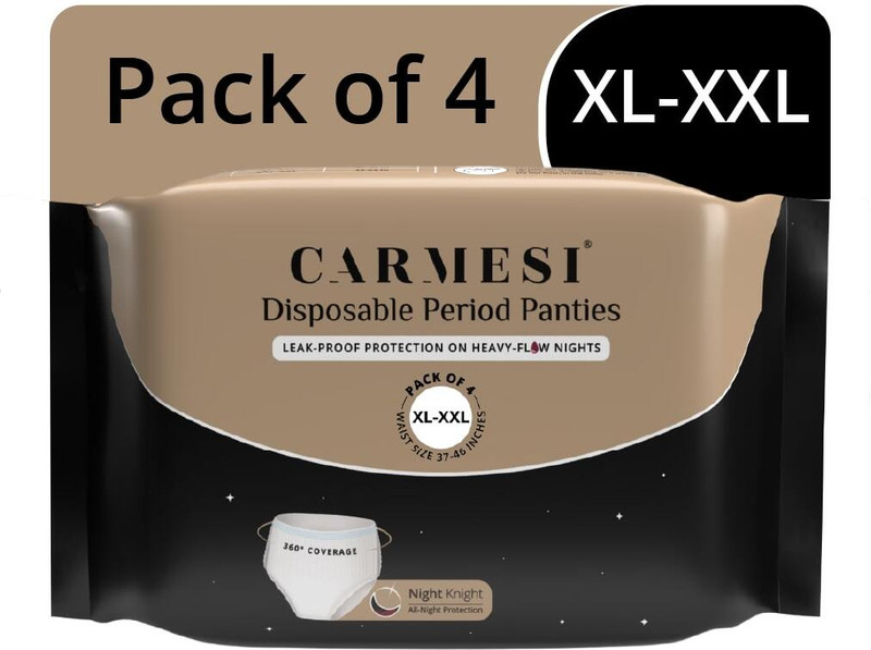 Carmesi Disposable Period Panties | Leak-Proof Protection For Heavy-Flow Nights Sanitary Pad(Pack of 4)
