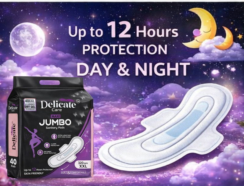 Delicate Care 3 Layer Protection Sanitary Pads XXL 40 Count Sanitary Pad